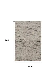 9' X 12' Beige and Black Abstract Hand Woven Area Rug