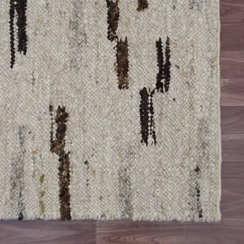 8' X 10' Brown Wool Abstract Hand Woven Area Rug