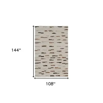 9' X 12' Brown and Black Abstract Hand Woven Area Rug