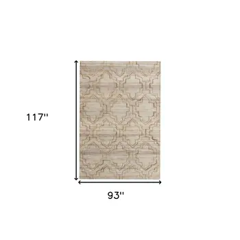 8' X 10' Brown Trellis Hand Woven Area Rug