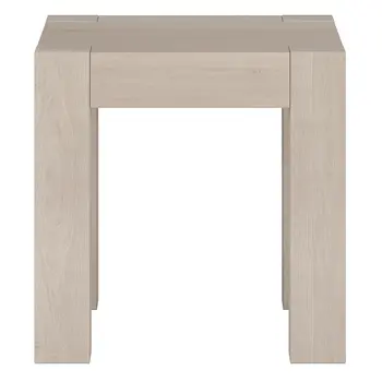22" Alder White Wood Square End Table