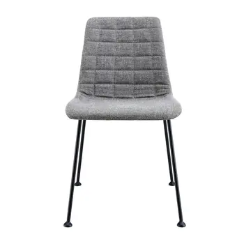 Set of Two Gray And Black Upholstered Fabric Dining Side Chairs