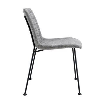 Set of Two Gray And Black Upholstered Fabric Dining Side Chairs