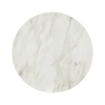 35" White And Gold Genuine Marble And Stainless Steel Round Coffee Table