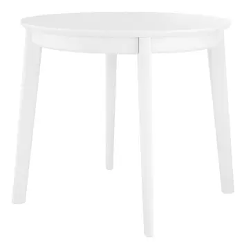36" White Wood Round Top Dining Table