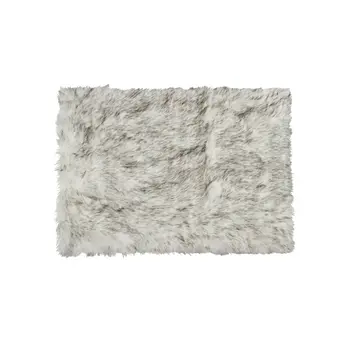 5' X 8' Gray Faux Sheepskin Printed Area Rug