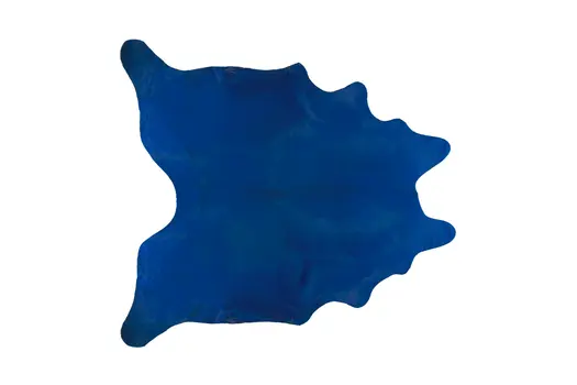 6' X 7' Cobalt Cowhide Hand Knotted Area Rug