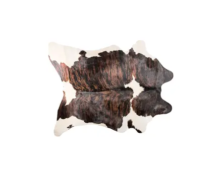 5' X 7' Brown and White Cowhide Hand Knotted Area Rug