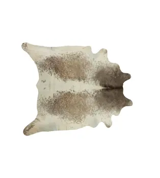 5' X 7' Brown and White Cowhide Hand Knotted Area Rug