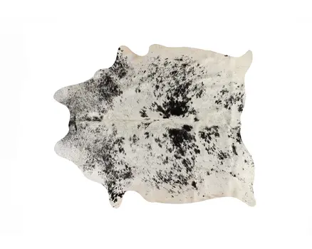 5' X 7' Black and White Cowhide Hand Knotted Area Rug