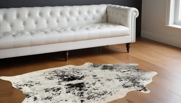 5' X 7' Black and White Cowhide Hand Knotted Area Rug