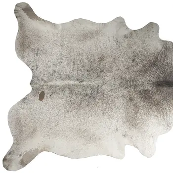 5' X 7' Taupe and Ivory Cowhide Hand Knotted Area Rug