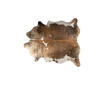 5' X 7' Brown and White Cowhide Hand Knotted Area Rug