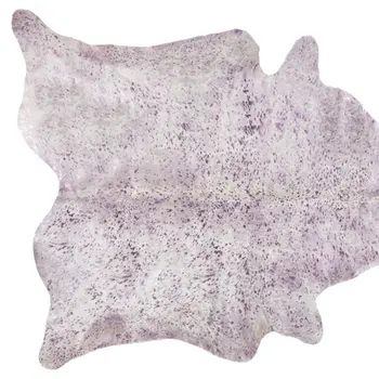 5' X 7' Gray and Pink Cowhide Hand Knotted Area Rug
