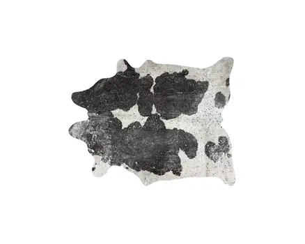 5' X 7' Black and White Cowhide Hand Knotted Area Rug