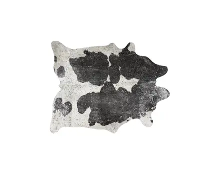 5' X 7' Black and White Cowhide Hand Knotted Area Rug