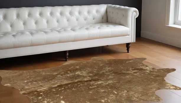 5' X 7' Gold and Brown Cowhide Hand Knotted Area Rug
