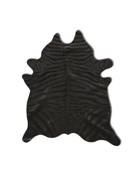 5' X 7' Black Cowhide Hand Knotted Area Rug