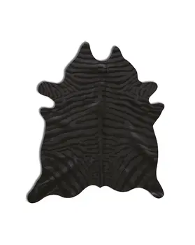 5' X 7' Black Cowhide Hand Knotted Area Rug