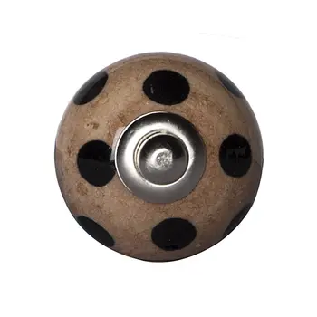 Set of Eight Brown And Black Ceramic And Metal Drawer Pull Knobs