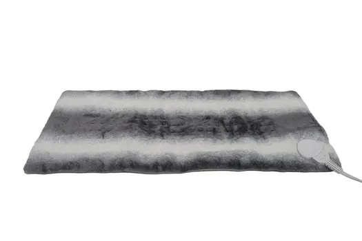 12" X 24" Gray Ombre Faux Fur Heated Plush Lap Pad