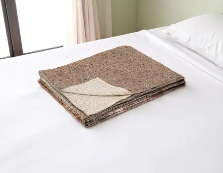 50" X 70" Taupe Gray And Red Floral Cotton Quilted Kantha Throw Blanket with Embroidery