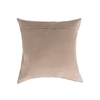 Set of Two 18" Natural and Gold Striped Cowhide Throw Pillows with Glitter