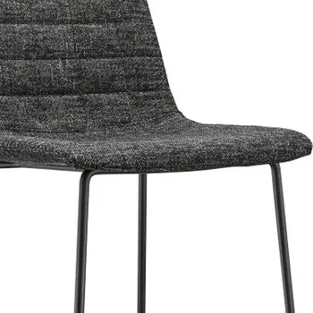 Set of Two 26" Black Fabric and Steel Low Back Counter Height Bar Chairs