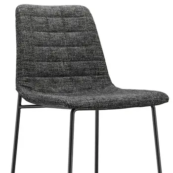 Set of Two 26" Black Fabric and Steel Low Back Counter Height Bar Chairs