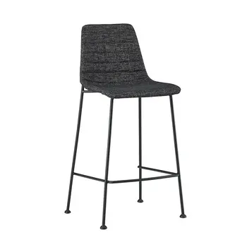 Set of Two 26" Black Fabric and Steel Low Back Counter Height Bar Chairs