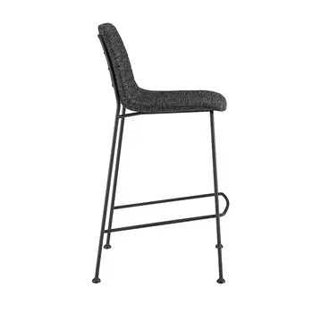 Set of Two 26" Black Fabric and Steel Low Back Counter Height Bar Chairs