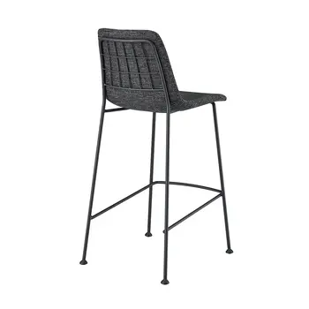 Set of Two 26" Black Fabric and Steel Low Back Counter Height Bar Chairs