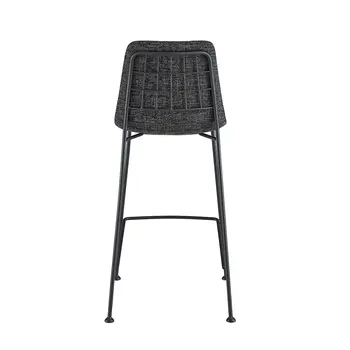 Set of Two 26" Black Fabric and Steel Low Back Counter Height Bar Chairs