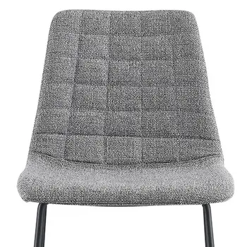 Set of Two 26" Light Gray and Black Fabric and Steel Low Back Counter Height Bar Chairs