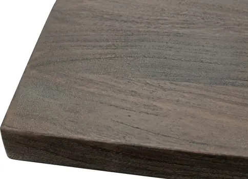 60" Dark Brown and Black Solid Wood and Iron Frame Base Square Dining Table