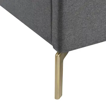 Gray Linen Upholstered Queen Bed Frame