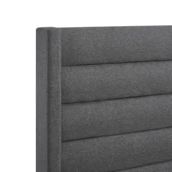 Gray Linen Upholstered Queen Bed Frame