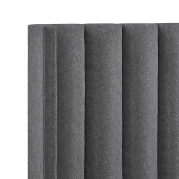 Gray Linen Upholstered King Bed Frame