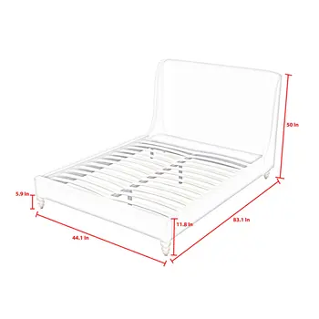 Gray Solid Wood Twin Upholstered Linen Bed