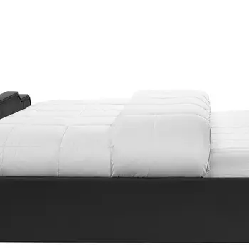 Black Solid Wood Queen Tufted Upholstered Velvet Bed with Nailhead Trim