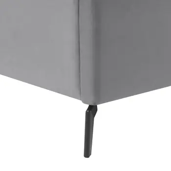 Light Gray Velvet Upholstered Full Bed Frame