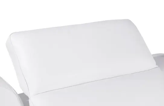 White Italian Leather Power Reclining L Shaped Five Piece Corner Sectional