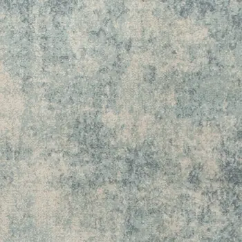 10' Blue And Ivory Abstract Washable Runner Rug