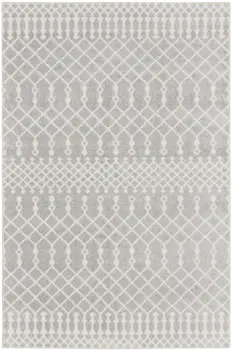 4' X 6' Blue and Ivory Abstract Power Loom Washable Area Rug