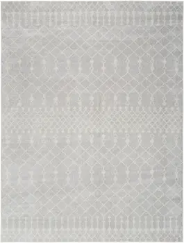 8' X 10' Blue and Ivory Abstract Power Loom Washable Area Rug