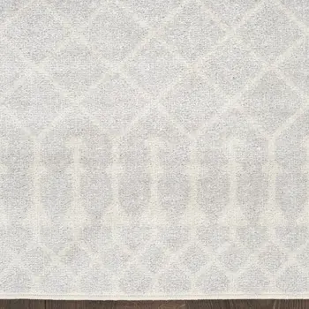 9' X 12' Blue and Ivory Abstract Power Loom Washable Area Rug