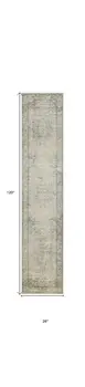 10' Blue And Ivory Floral Medallion Distressed Washable Runner Rug