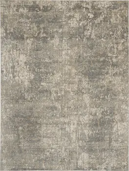 9' X 12' Beige and Gray Abstract Power Loom Area Rug