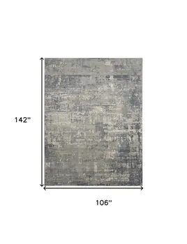 9' X 12' Beige and Gray Abstract Power Loom Area Rug