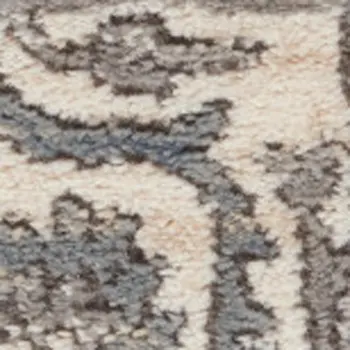 9' X 12' Gray and Ivory Medallion Power Loom Area Rug